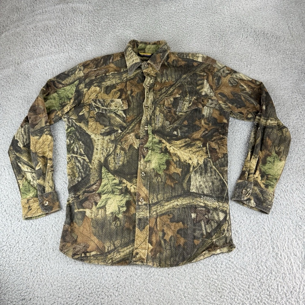 Vintage Sasquatch Camo Shirt Men's Small 90s Camouflage‎ USA Made Real Tree 1990